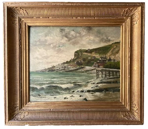 CLAUDE MONET ? 19th FRENCH IMPRESSIONISM - OIL - CAP HEVE CLIFF SAINTE ADRESSE - Picture 1 of 23