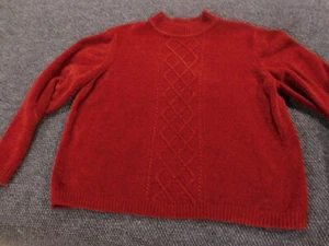 Alfred Dunner Womens Sweater Extra Large Red Cardigan pullover layered - Picture 1 of 10
