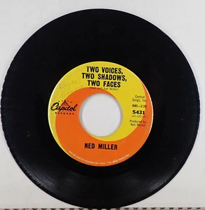 Ned Miller - Two Voices Two Shadows Two Faces & Whistle Walkin' - 45 RPM  1965 - Picture 1 of 4