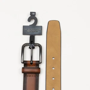 The Men's Store Leather Belt Brown Size 32 3661 - Picture 1 of 3