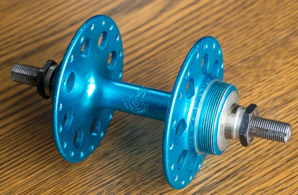 Campagnolo BMX Hub High Flange Vintage Old School Blue Ano 36H 110mm Threaded FW - Image 1 of 4