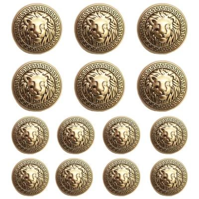 14 Pieces Lion Gold Metal Blazer Button Set 15MM 20MM for Blazers, Suits, Spo... - Image 1 of 3