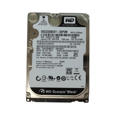 Western Digital WD3200BEKT 320GB 7200RPM SATA 2.5 " Notebook Hard Disk Drive - Image 1 of 4