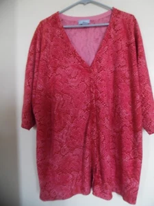 Womans Cardigan 2X 22/24W by Liz and Me 100% Acrylic Red Pink. - Picture 1 of 3