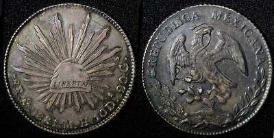 MEXICO Silver 1881 Mo MH 8 Reales Radiant cap Dark toned KM# 377.10 (27 552) - Image 1 of 3