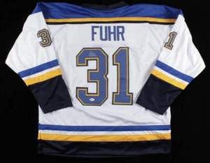 Maglia Grant Fuhr firmata autografata NHL Edmonton Oilers Beckett certificato di autenticità - Foto 1 di 4