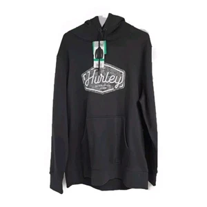 Hurley Pullover Sweatshirt Hoodie Classic Graphic Black Men’s Size XL NWT - Picture 1 of 8
