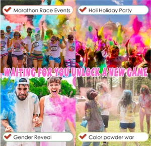 ARELUX Color Powder Pack-9 Colors Holi Chalk Party Bombs Throwing Powder NIP - Picture 1 of 3
