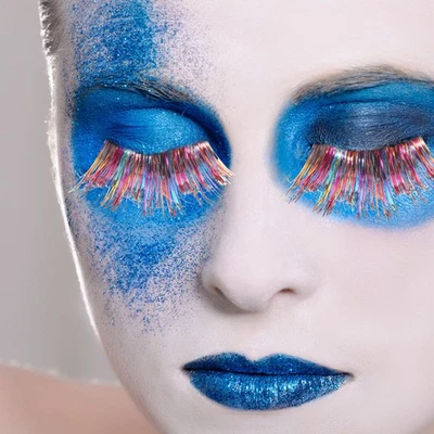  3 Pairs of Colorful Fake Eyelashes Curly Art Eyelashes Extension for Halloween - Image 1 of 4