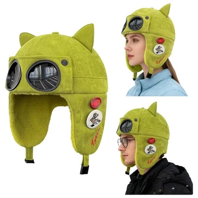 1 pieza Gafas de oreja de gato vintage para adultos Sombrero de aviador Espesar cálidas Orejeras Gorra de piloto Foto 1 de 4