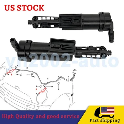 2pcs Left+Right Headlight Headlamp Washer Jet Nozzle For Mini Cooper R50 R52 R53 - Image 1 of 4