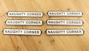 4 Naughty Corner Signs  Cast Iron Bar Plaque Resell Lot Flea Market **READ** - Picture 1 of 9