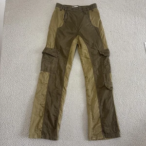 Zara Pants sz 4 Green Khaki Military Cargo Utility Multi Pocket Straight - Picture 1 of 11
