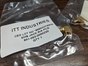 *5pcs* - ITT Canon B51-053-0000220 SMB JACK R/A 50 OHM PCB - Picture 1 of 4