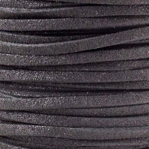 Schwarz mit Glitzer, Microsuede, 1,5x2mm, flach, Wildlederimitat/3 Yards (ms16) - Bild 1 von 1