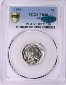 1936 Buffalo Nickel : PCGS PR66 Satin  PROOF CAC Blazing White - Picture 1 of 3