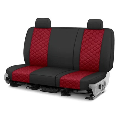 For Lexus GX470 03-09 Seat Cover Neoprene Honeycomb Quilted 3rd Row Black & Red - Изображение 1 из 3