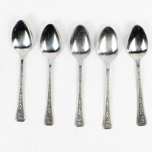 Lot Of 5 Interpur Florenz (Stainless) Flatware Teaspoons - Picture 1 of 5