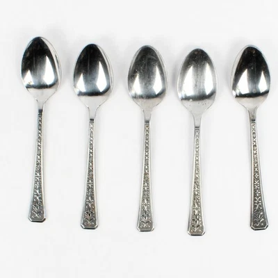 Lot Of 5 Interpur Florenz (Stainless) Flatware Teaspoons - Image 1 of 4