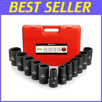 12 Pc Metric Combination Deep Impact Socket Set - Image 1 of 4