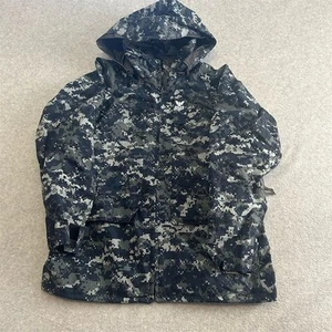 US Navy Working Parka GoreTex Jacket Medium Short Digital Blue Camo Military - Picture 1 of 5
