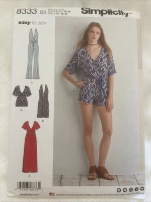 Simplicity 2017 Sewing Pattern 8333 Women's Dress Jumpsuit Size 4-12 Uncut - Image 1 of 3
