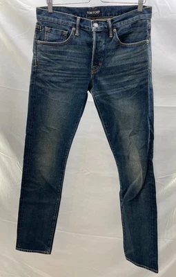 Jeans de mezclilla ajustados con ribete japonés 32 x 34,5 TOM FORD Foto 1 de 4