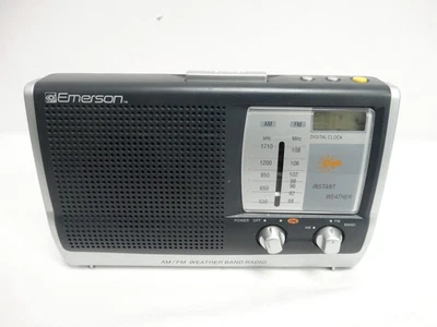 Emerson Portable Weather Clock AM/FM Radio Battery Plug In Battery RP6251 Tested - Image 1 of 4