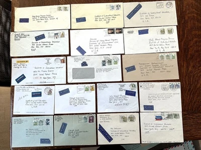 Germany 1980-90s 17 Covers to USA with Nice Pictorial Cancellations and LUFTPOST - Image 1 of 2