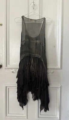 Allsaints Co. Ltd. Spitalfields  Jacks Place silk  size 12  Gray  Dress sequins - Image 1 of 3