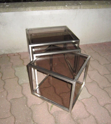 Mesas Dlg Of Guy Lefevre anidación baja modernista era espacial años 70 Foto 1 de 4