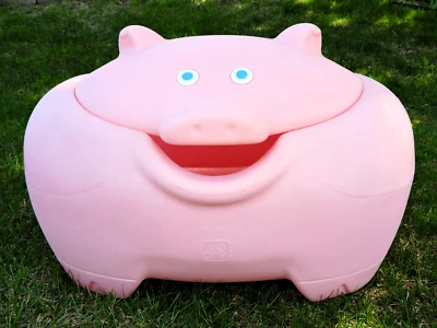 Vintage Large Pink Pig Step 2 Toy Box Chest Storage Rare - Image 1 of 4