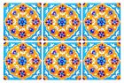 Home Decor Moroccan Blue Pottery Ceramic Handmade Painted Wall Tiles 6 x 6 Inch