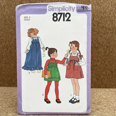 Simplicity 8712 Pullover Jumper Dress and Blouse Childs Size 4 Sewing Pattern - Image 1 of 4