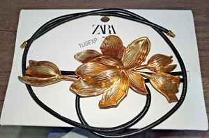 Zara New Flower Cord Woman One Size Golden 4548/056 - Zdjęcie 1 z 6