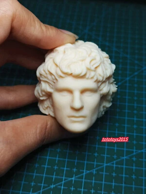 Cabeza de pelo rizado extranjero esculpida 1:6 1:12 1:18 para figura de acción masculina de 12" juguete corporal Foto 1 de 4