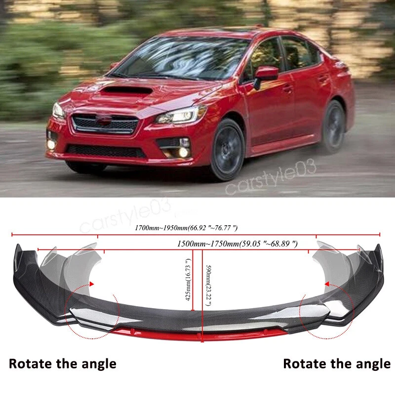 For Subaru WRX Carbon Style Front Bumper Lip Chin Spoiler Splitter Body Kit - Изображение 1 из 4