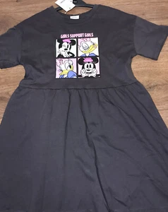 DISNEY Minnie Mouse / Daisy Duck Grey Short Sleeve Dress dress Age 7-8 Years NEW - Picture 1 of 6