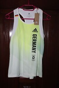 Women Germany Deutschland Adidas 2020 Tokyo Olympic Tank Tee Shirt Jersey Size S