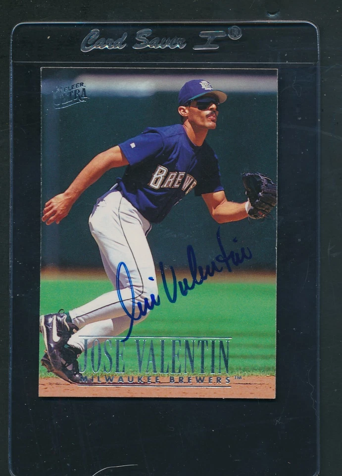 1996 Fleer Ultra #86 Jose Valentin Brewers Signed Auto *C6308 - Image 1 of 1