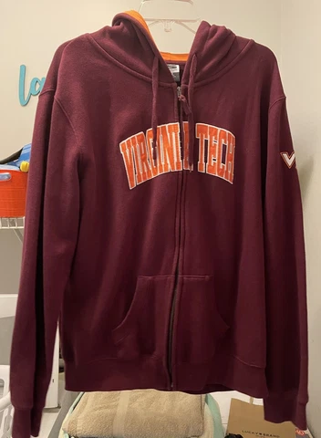 Virginia Tech Hokies VT Zip Up Hoodie Sweatshirt XXL 2XL Stadium Athletics Cover