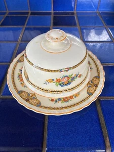 1920’s MYOTT Staffordshire England China Porcelain Butter Dish Antique Floral - Picture 1 of 9