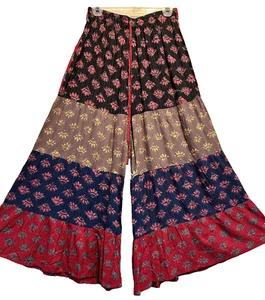 Neu mit Etikett SACRED THREADS Boho Hippie Zigeuner Viskose weites Bein Stufen HOSE M kostenloser Versand - Bild 1 von 5