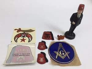 Freimaurer Tebala Shriners LOT Vintage Freimaurer Figur Aufkleber Pin Magnet + - Bild 1 von 19