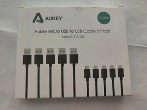 Aukey CB-D5 5-Pack Micro USB Cables USB 2.0 A Male to Micro B 1ft/3.3ft - Picture 1 of 5