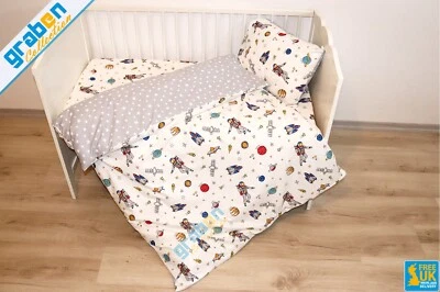 100% COTTON BEDDING SET FOR Toddler Bed Cot Bed Duvet Cover&Pillowcase 120x150cm - Image 1 of 4