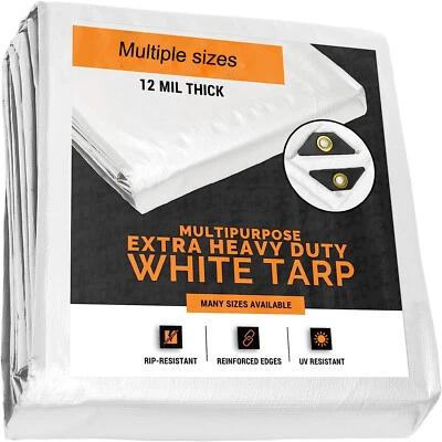 Lona de alta resistencia tamaño acabado 12 mil impermeable camping lona cubierta toldos Foto 1 de 4