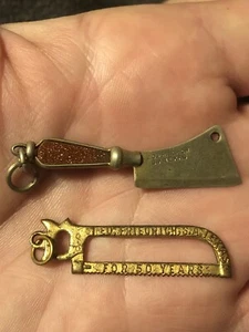 Ed Friedrich San Antonio Texas Vintage Watch Fobs F.Dick Cleaver, Meat Saw Rare - Picture 1 of 20