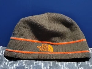 The North Face Youth Junior Beanie Toboggan Hat Cap Gray Orange size fits all  - Picture 1 of 3
