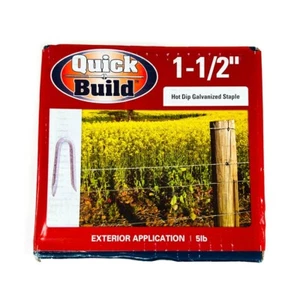 Quick Build 112HGST5LB Hot Dip Galvanized Fence Staples 9ga 1-1/2 in, 5 lb Pack - Picture 1 of 7